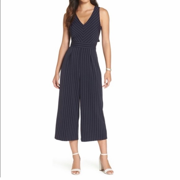 1901 Pants - NWOT 1901 Navy Striped Jumpsuit